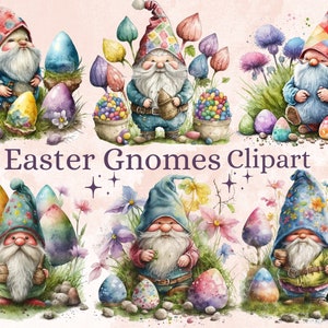 22 PNG Aquarell Ostern Gnome Clipart, Frühling Gartenzwerg ClipArt, Ostern Gnom PNG, Frohe Ostern Png, Ostern Tag Gnom Sublimation png