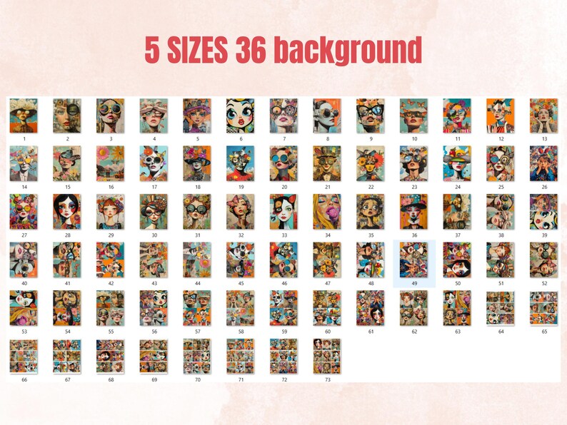 Whimsy Pop Whimsy Pop Art Collage Paper Kit, Surreal Background, Mixed Media Sheet ...