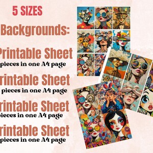 Whimsy Pop Whimsy Pop Art Collage Paper Kit, Surreal Background, Mixed Media Sheet ...