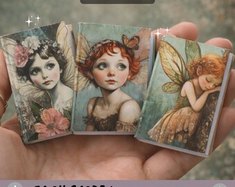 Fairy Garden Mini Book, Fantasy Tiny Storybook, Forest Fairy Themed Junk Journal Miniature Papers, Dollhouse Books, Digital Download