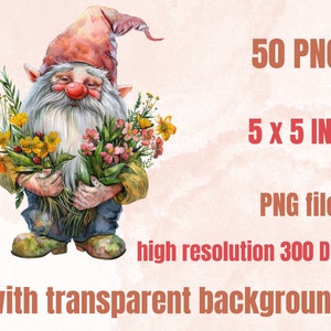 50 PNG Watercolor Mother's Day Gnomes Clipart, Gnome Cute Mothers Day ...