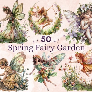 50 PNG aquarel lente Fairy tuin clipart, betoverde bos Fairy illustraties illustraties, Fantasy Floral Fairy PNG, bos sublimatie