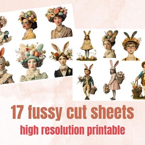 Whimsy Easter Collage Elements, Whimsical Surreal Easter Fussy Cut ...