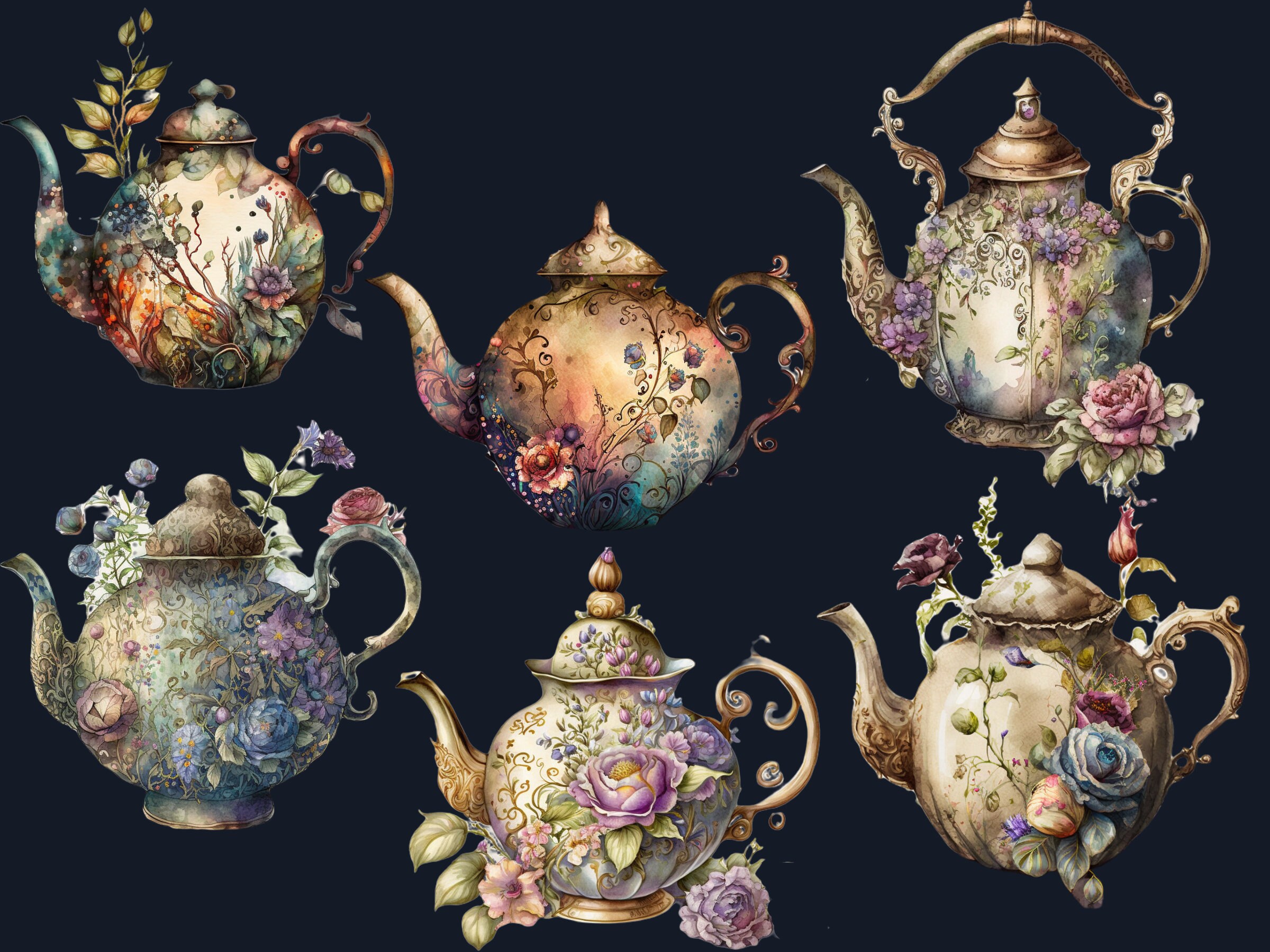 22 PNG 水彩ティータイム クリップアート、ティー クリップアート