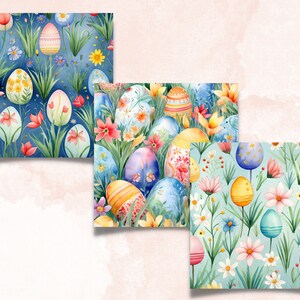 Printable Watercolor Easter Digital Paper, Spring Ephemera Collage ...