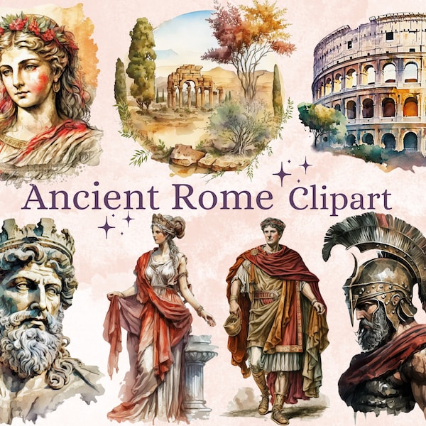 35 PNG Aquarel Fantasy Ancient Rome Clipart, Ancient Rome mythologie png clip art bundel, Goden, Godinnen, Hellenistisch, geschiedenis clipart