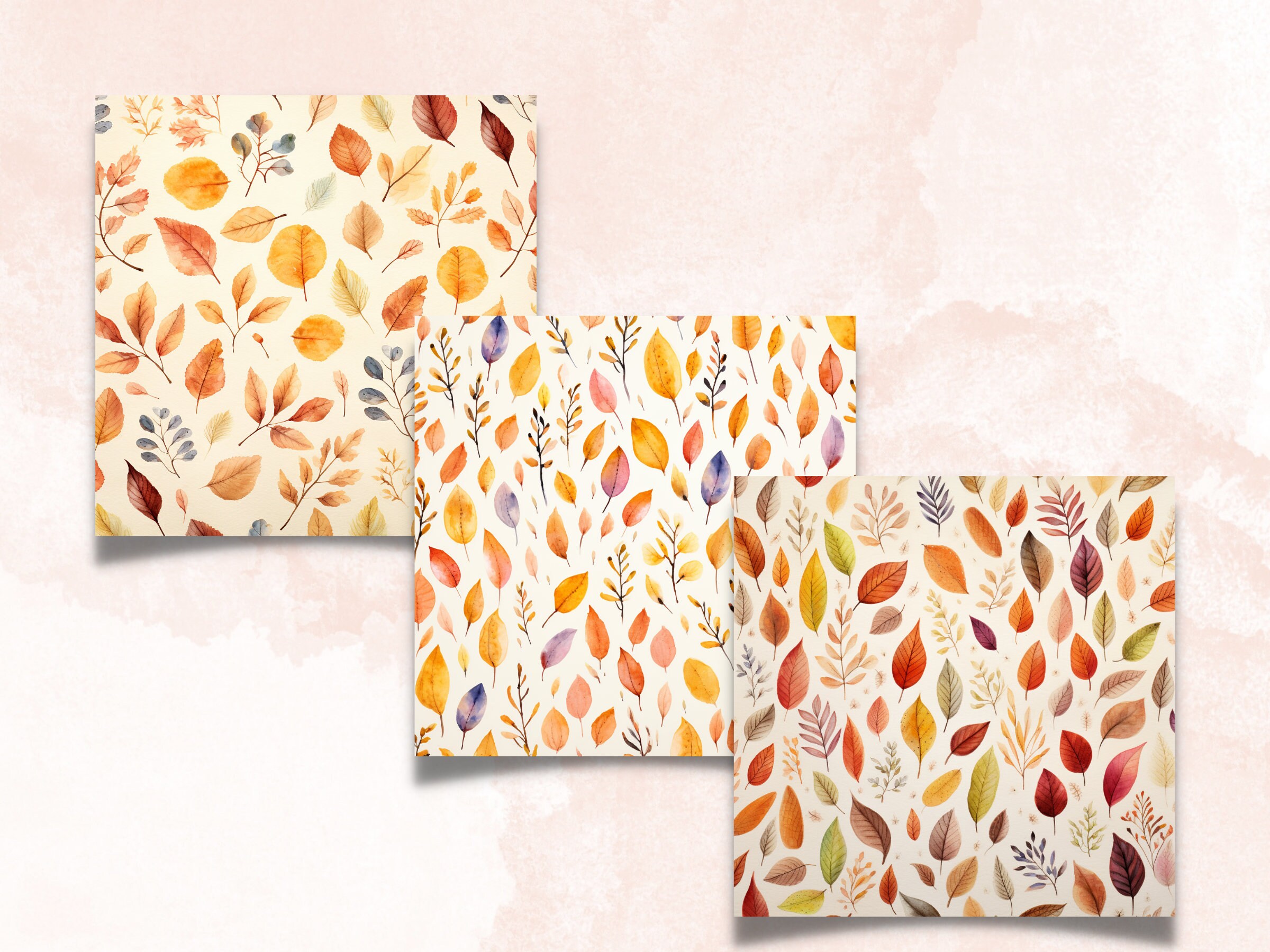 Printable Watercolor Fall Paper, Rustic Autumn Ephemera, Watercolor ...