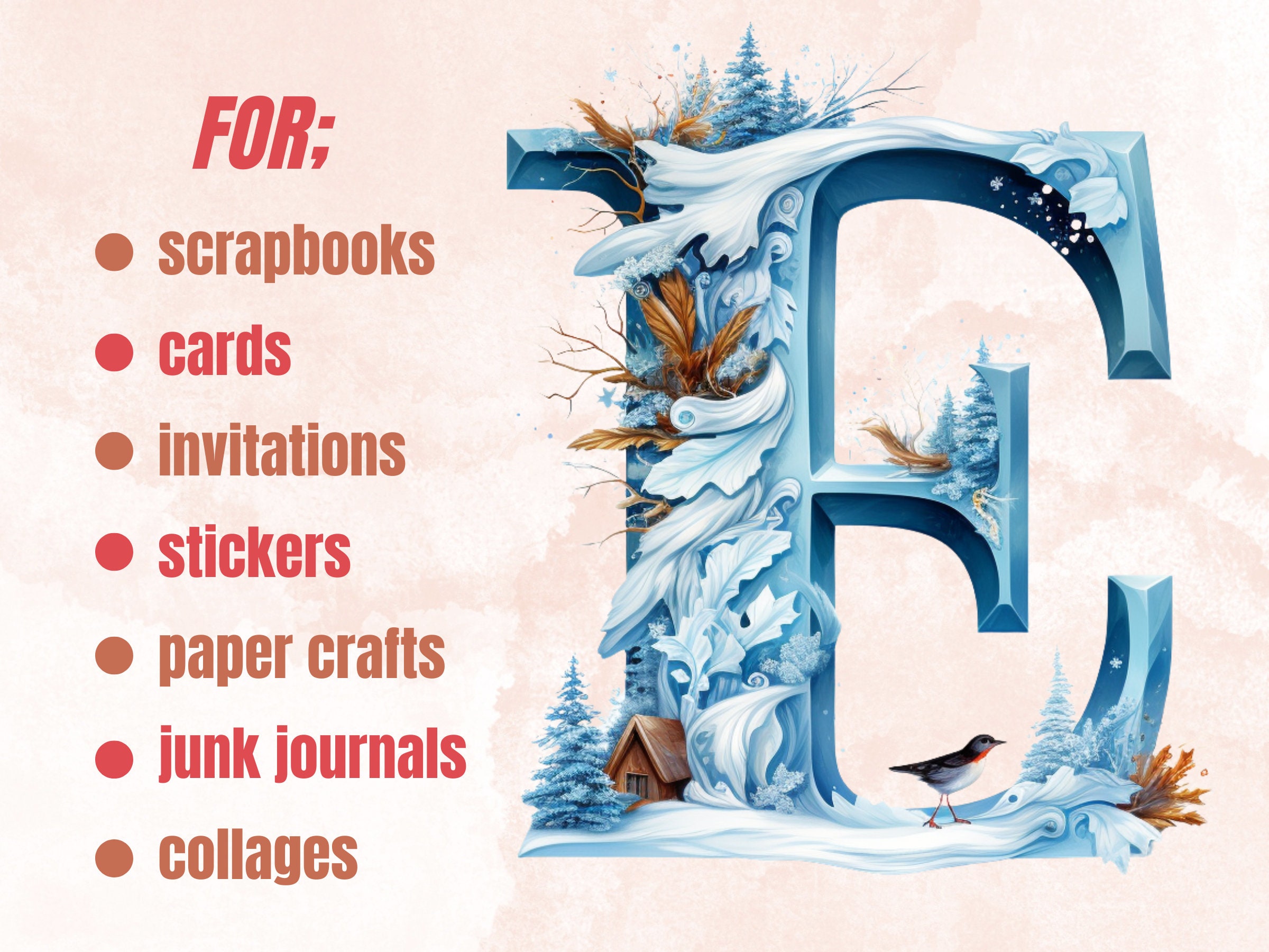 26 PNG Watercolour Winter Alphabet Clipart, Snowy Letters Clip Art ...