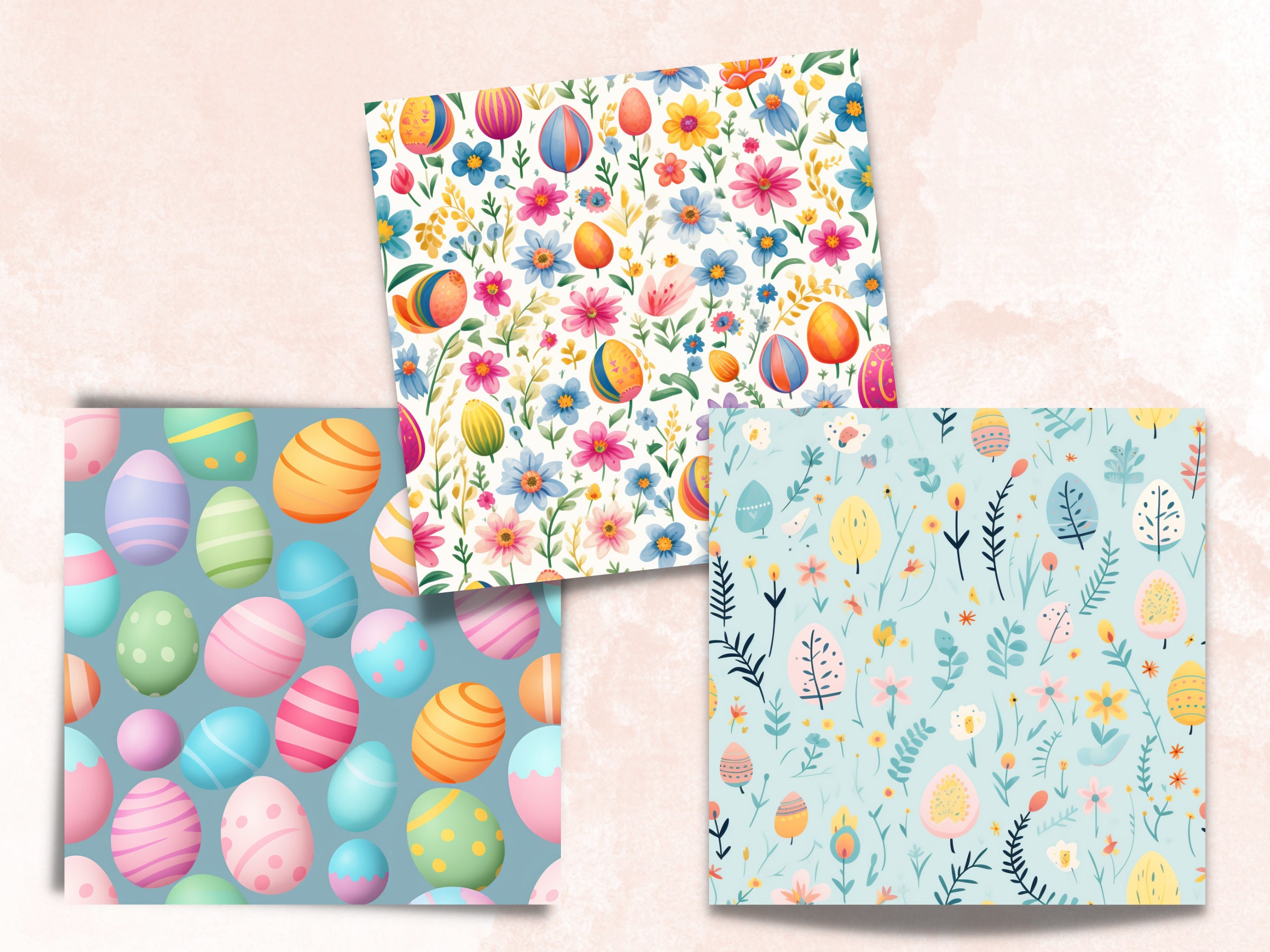 Seamless Happy Easter Digital Paper, Easter Bunny Seamless Pattern ...