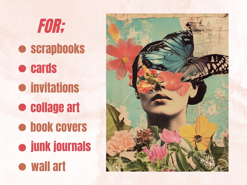 Whimsy Pop Whimsy Pop Art Collage Paper Kit, Surreal Background, Mixed Media Sheet ...