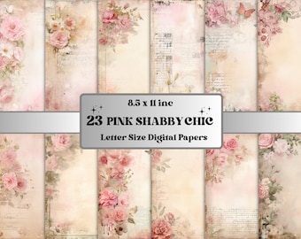 Peut inclure: 23 papiers numériques dans un style shabby chic avec des roses roses et des motifs floraux. Les papiers mesurent 8,5 x 11 pouces et sont parfaits pour le scrapbooking, la fabrication de cartes et autres travaux manuels en papier.