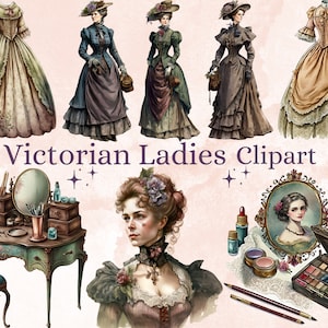 33 PNG acquerello Victorian Ladies Clipart, bundle png Lady vittoriana, Vintage Lady PNG, set effimero Vintage Ladies Clip Art di epoca vittoriana