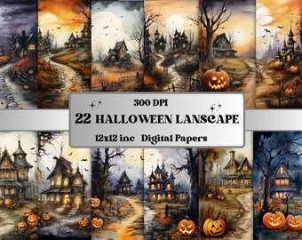 Vintage Halloween Digital Papers Decorative Halloween - Etsy