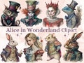 40 PNG Watercolour Alice in Wonderland Clipart, Alice in Wonderland png, Fairytale Clipart, Alice PNG Images, Wonderland Character Bundle