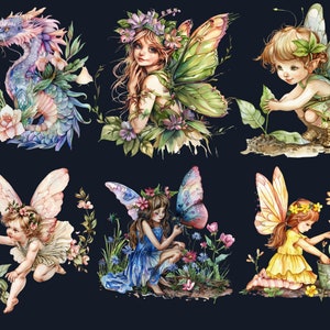 50 PNG Watercolor Spring Fairy Garden Clipart, Enchanted Forest Fairy ...