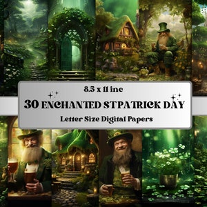 Papier numérique imprimable pour la Saint-Patrick, trèfle à quatre feuilles, fond fantastique, photographie de toile de fond trèfle irlandais, fabrication de cartes