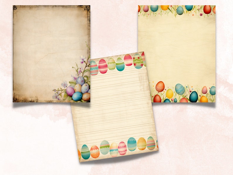 Printable Spring Easter Digital Paper, Nursery Bunny Ephemera Collage ...