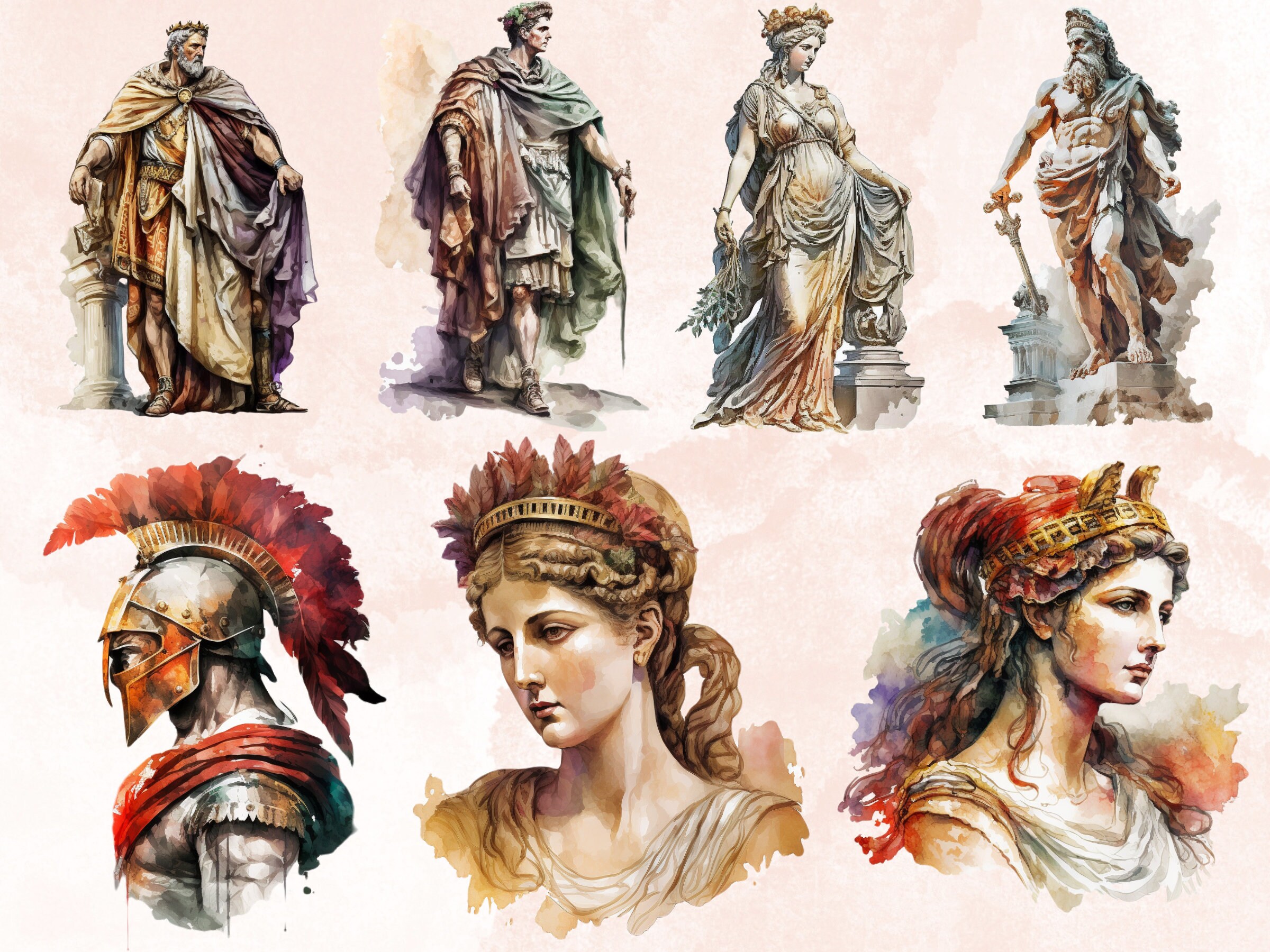 35 PNG Watercolor Fantasy Ancient Rome Clipart, Ancient Rome Mythology ...