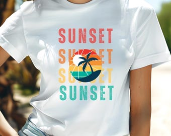 Sunset Tee | Sunset Graphic T-Shirt, Beach Sky Shirt