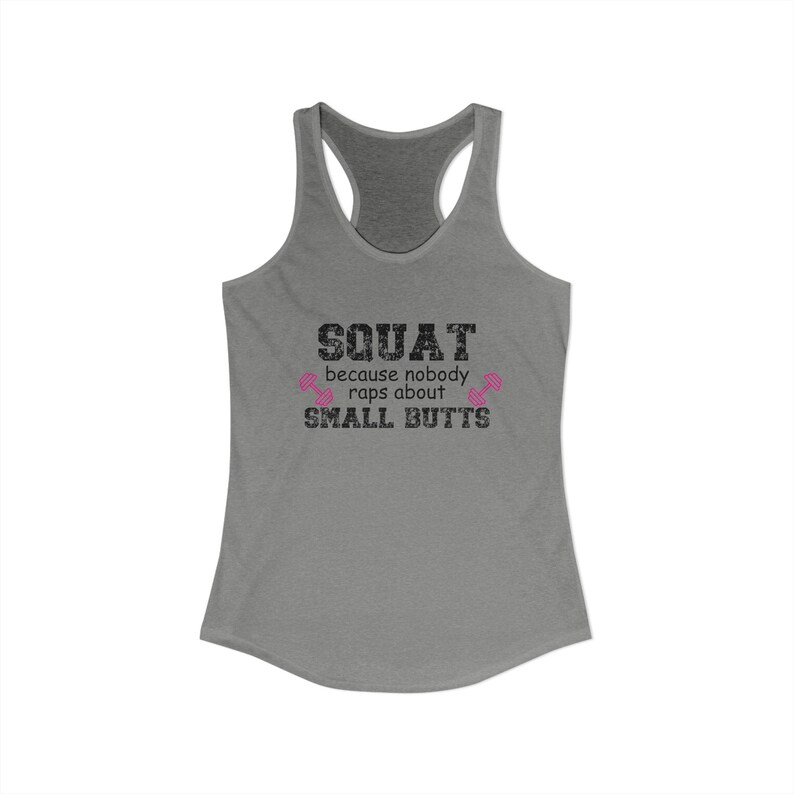 Camiseta sin mangas divertida para hacer sentadillas, camiseta de entrenamiento, ropa deportiva, broma sobre traseros pequeños. imagen 3