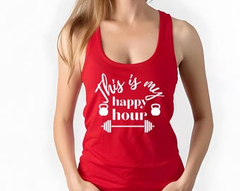 Esta es mi camiseta sin mangas de la hora feliz / Entrenamiento Gimnasio Fitness