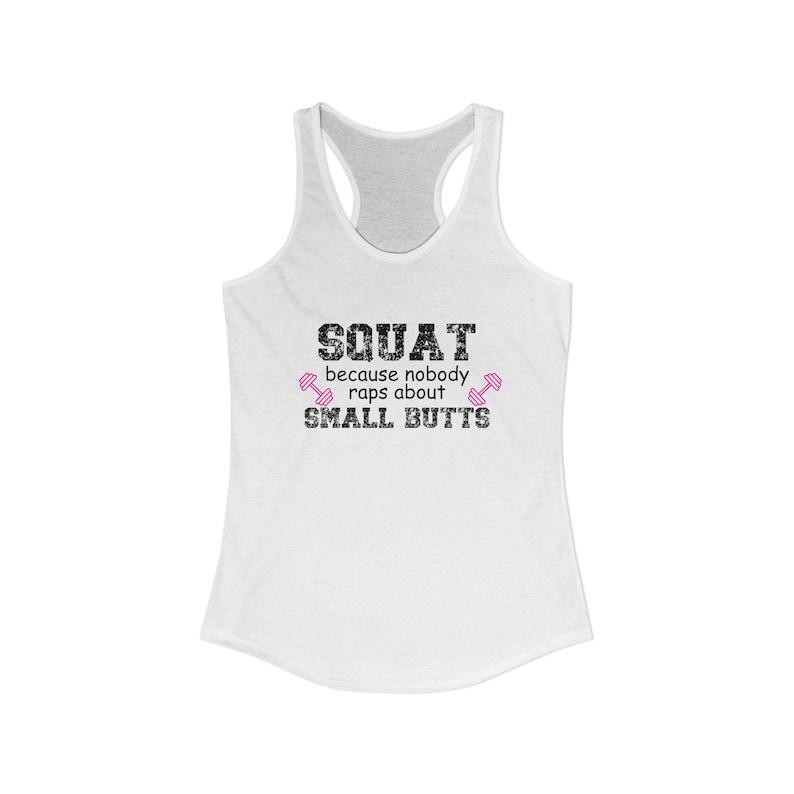 Camiseta sin mangas divertida para hacer sentadillas, camiseta de entrenamiento, ropa deportiva, broma sobre traseros pequeños. imagen 2