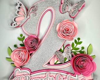 3D Custom Butterfly Cake Topper for Personalize Birthday Party Decoration