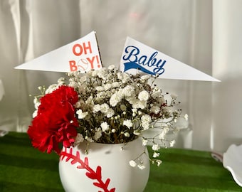 Baseball Pennant Flags Centerpieces for Party Decor Vases