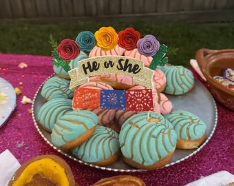 Fiesta Theme Gender Reveal Cake Topper