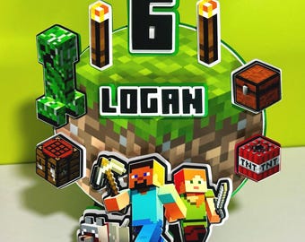 Mining Gamer Cake Topper