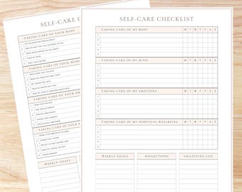 Werkblad zelfzorgchecklist voor de activiteit Overweldigen, therapie en zelfhulp (digitale download pdf)