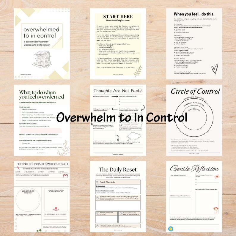Overwhelmed to in Control Workbook for Women | Stop Overthinking and ...