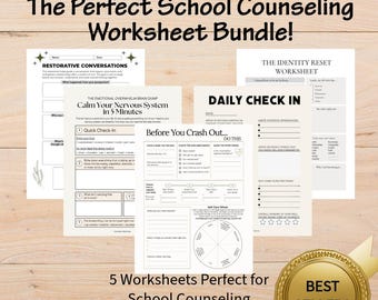 Werkbladen voor schoolbegeleiding | Herstellend gesprek, dagelijkse check-in, SEL (digitale download)