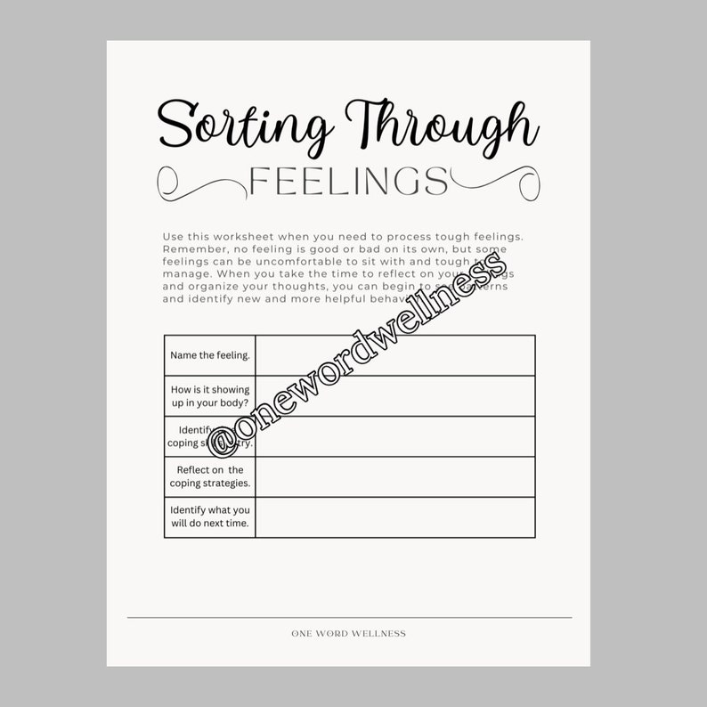 Feelings Worksheet, Processing Emotions, School Counseling Activity