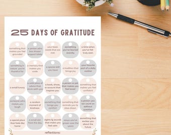Kalender 25 dagen van dankbaarheid, gezinsactiviteit (digitale download pdf)