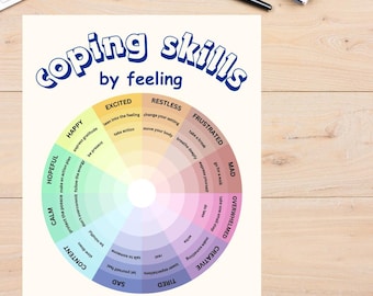 Gevoelswiel coping-vaardigheden, gids voor emotionele regulatie (digitale download pdf)