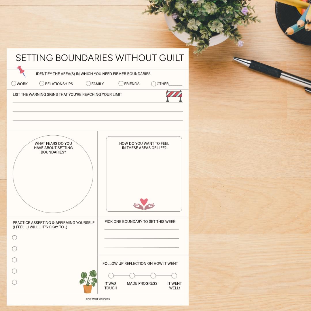 Boundaries Worksheet, Self-help Therapy Tool (digital Download PDF) - Etsy