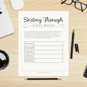 Feelings Worksheet, Processing Emotions, School Counseling Activity, Therapy, Self-Help tools, mental health printable, DIGITAL DOWNLOAD PDF