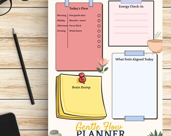 Dagplanner met zachte stroom | Burn-outherstel, mindful productiviteit (pdf)