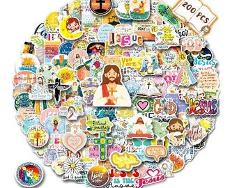 Christian Stickers 200-piece Set: Bible Verse Decals for Water Bottles ...