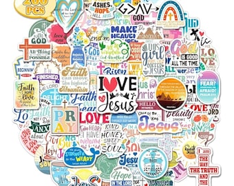 200Pcs Inspirational Christian Stickers, Religious Faith Stickers for Water Bottles Journaling Jesus Bible Sticker for Kids Women Christian