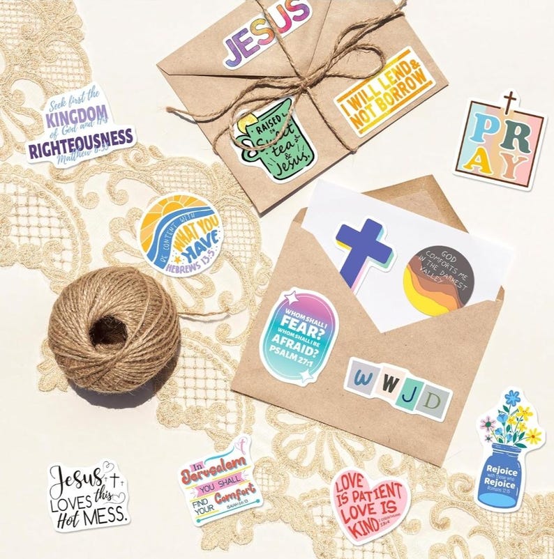 Christian Stickers 200-piece Set: Bible Verse Decals for Water Bottles ...