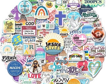 Juego de 200 pegatinas cristianas con versículos bíblicos para botellas de agua