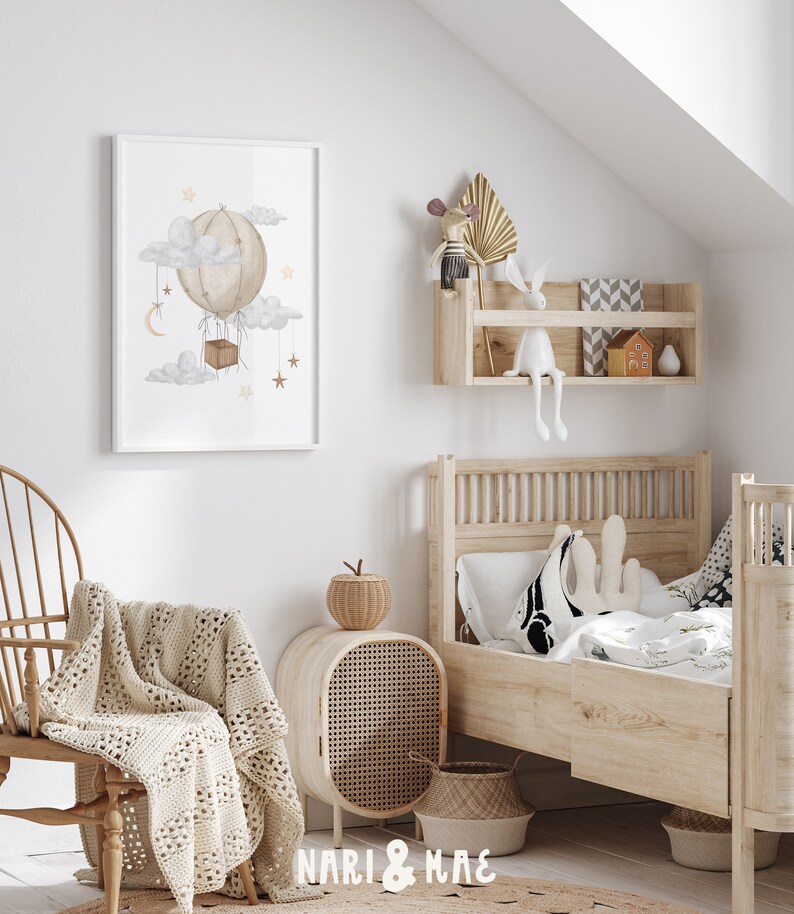 Hot Air Balloon Nursery Wall Art Nursery Decor Gender Neutral Print ...