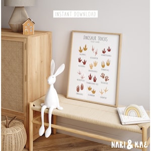 Dinosaur Tracks Dinosaur Nursery Kids Dinosaur Room Dinosaur Footprint Poster Dinosaur Tracks Sign Girls Dinosaur Room Decor Dino Nursery 14