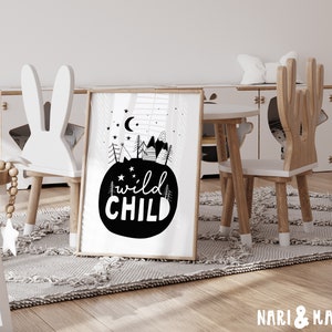 Wild Child Print, Mountain Nursery, Playroom Wall Decor, Kids Wall Art, Adventure Print, Toddler Room Decor, Outdoorsy Baby, Nursery Decor