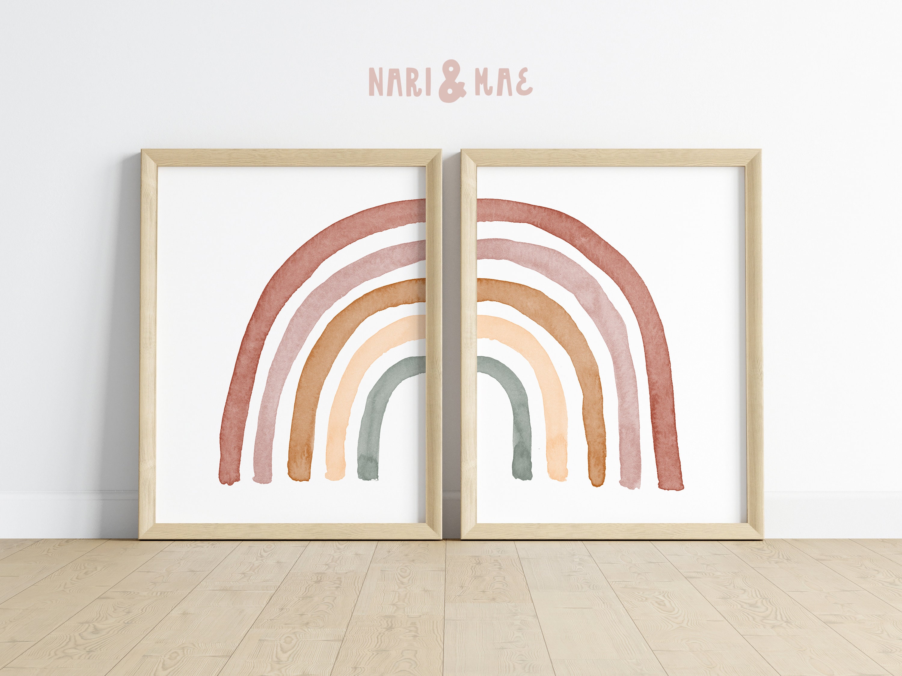 Pastel Rainbow Art Print, Watercolour Rainbow Nursery Wall Art, Rainbow ...