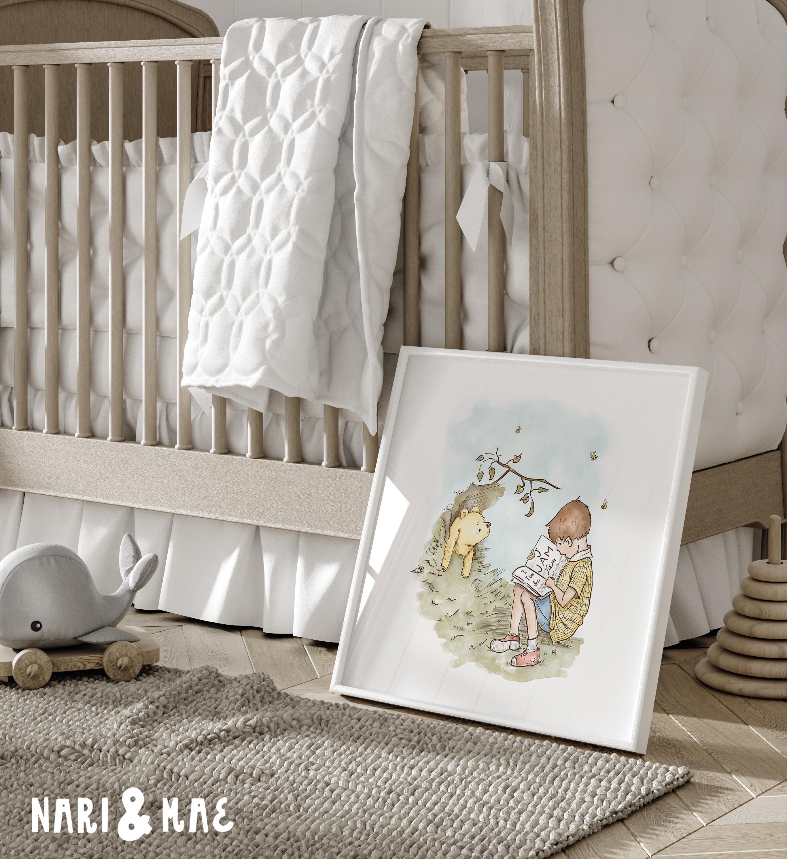 Classic Winnie the Pooh Nursery Wall Art, Nursery Print, Classic Pooh ...