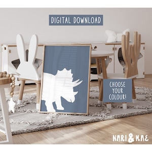 Triceratops Print, Dinosaur Printable, Dinosaur Poster, Dinosaur Nursery Dinosaur Wall Art Playroom Decor Nursery Decor Boy Dinosaur Room 14