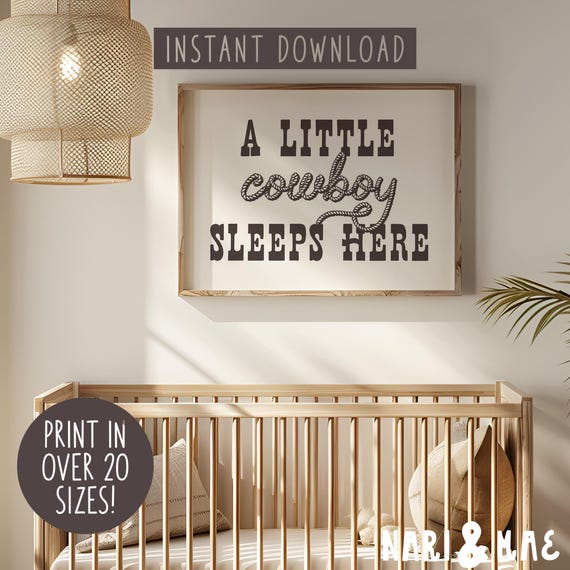 Cowboy Nursery Print, Western Nursery Art, Cowboy Wall Art, Nursery Decor, Cowboy Prints, Cowboy Room Decor, Country Nursery Art